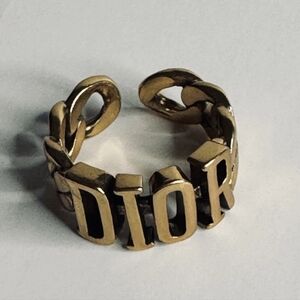 Dior Gold Chunky Link Statement Ring